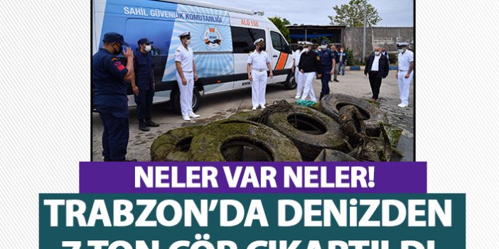 Trabzon'da denizden 7 ton çöp çıkartıldı