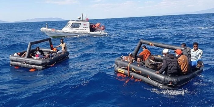 Türk kara sularına itilen 131 düzensiz göçmen kurtarıldı
