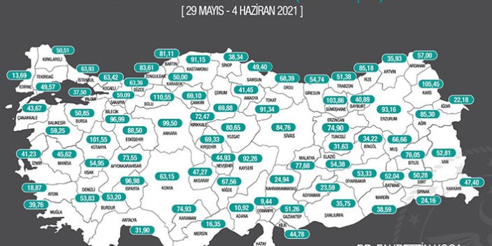 Karadeniz’in 15 ilinde vaka sayıları düştü