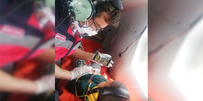 Ambulans helikopterdeki sağlık görevlilerinden içleri ısıtan hareket