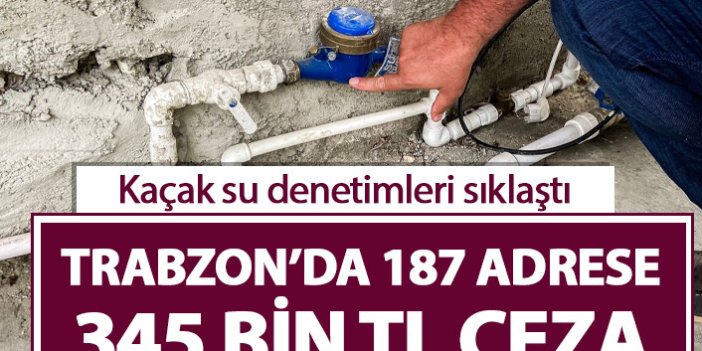 Trabzon'da kaçak su denetiminde 187 adrese ceza!