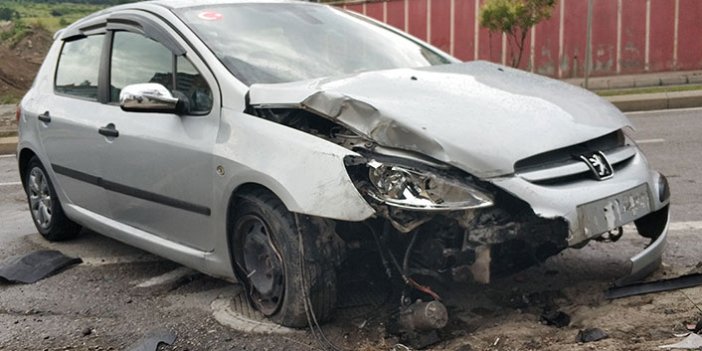 Otomobil beton direğe çaptı: 1 yaralı