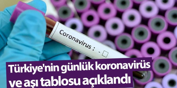 Türkiye'nin günlük koronavirüs tablosu ve aşı açıklandı