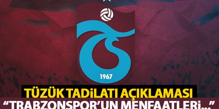 Trabzonspor'dan tüzük tadilatı açıklaması: Trabzonspor'un menfaatleri...