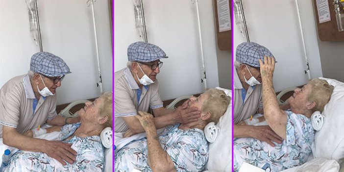58 yılda ilk kez ayrı kalan çiftten hastanede duygulandıran buluşma