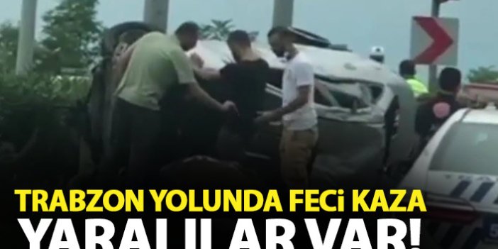 Trabzon istikametine giderken feci kaza! 7 yaralı