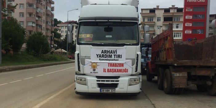 AK Parti Trabzon'dan Artvin'e yardım tırı