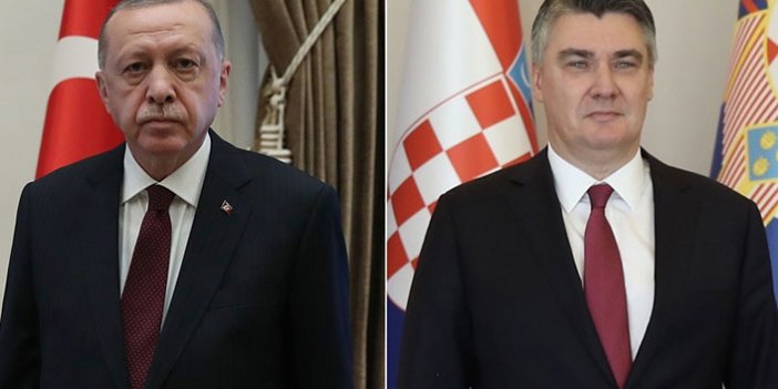 Cumhurbaşkanı Erdoğan'dan Hırvatistan Cumhurbaşkanı Milanoviç'e teşekkür