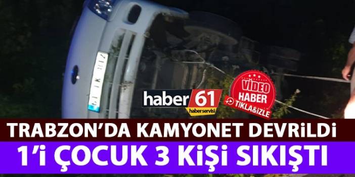 Trabzon’da kontrolü kaybetti! Devrilen araçta 3 kişi sıkıştı