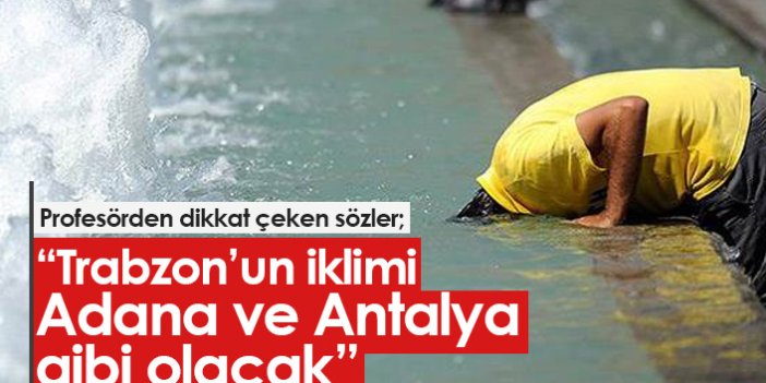"Trabzon'un iklimi Adana ve Antalya gibi olacak"