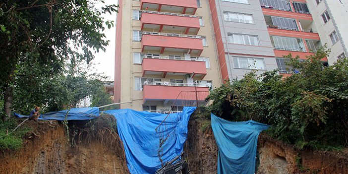 İstinat duvarı zarar gören 7 katlı bina tahliye edildi