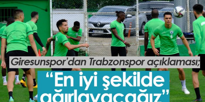 Giresunspor'dan Trabzonspor açıklaması