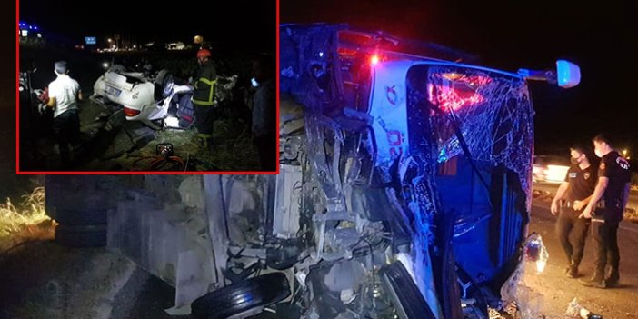 Feci kaza! İşçi taşıyan minibüs otomobille çarpıştı: 3 ölü, 7 yaralı