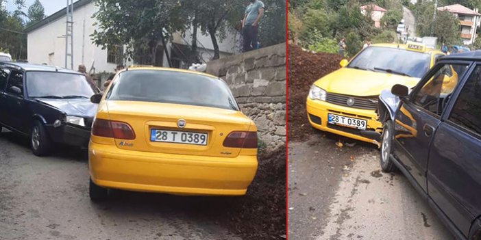 Giresun'da otomobil taksiyle çarpıştı: 3 yaralı