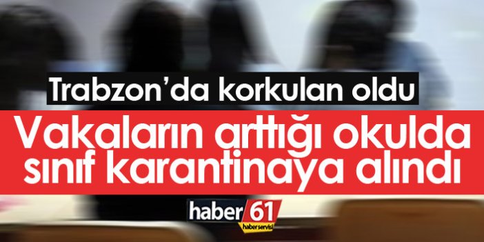 Trabzon'da vakaların arttığı sınıfa karantina