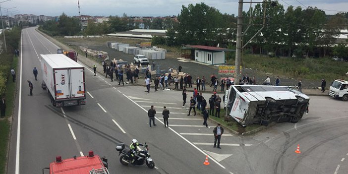 Samsun'da kaza! Tır yolcu otobüsüyle çarpıştı