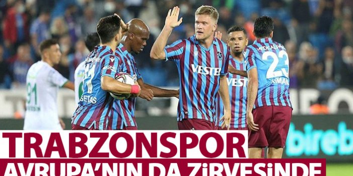Trabzonspor Avrupa'nın da zirvesinde