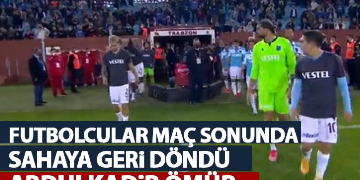 Trabzonspor maç sonunda sahaya geri döndü! Taraftar stadı terk etmedi