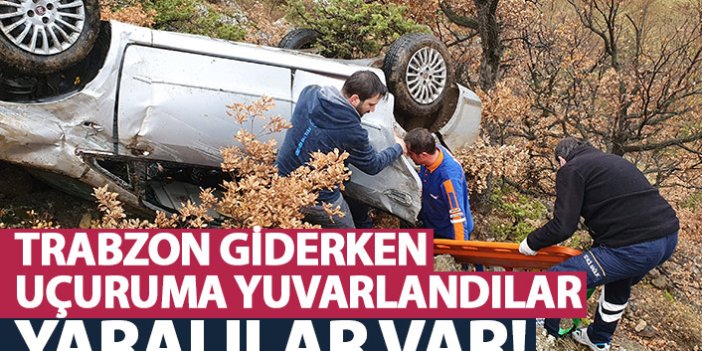 Trabzon'a giden otomobil uçurama yuvarlandı! Yaralılar var!