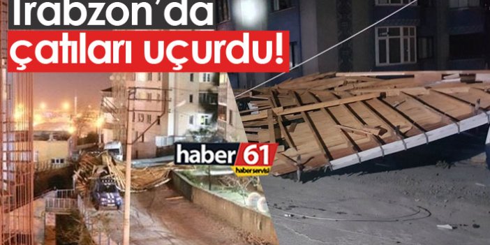 Trabzon'da fırtına ağaçları devirdi, çatıları uçurdu!