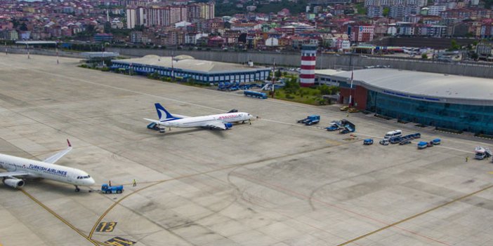 Trabzon Havalimanında hareketli dakikalar! Dumanlar yükseldi