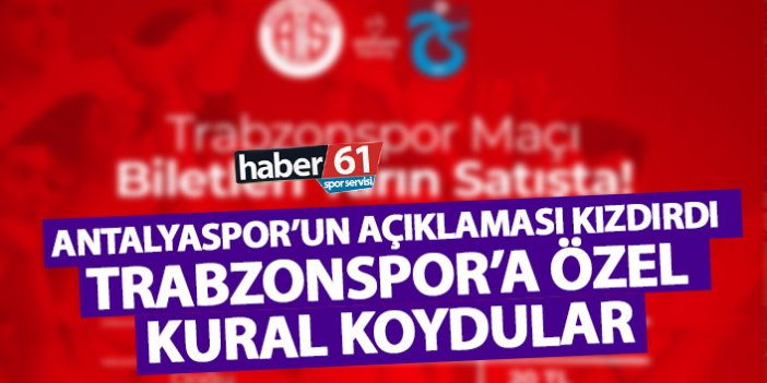 Antalyaspor'dan bir garip Trabzonspor maçı açıklaması