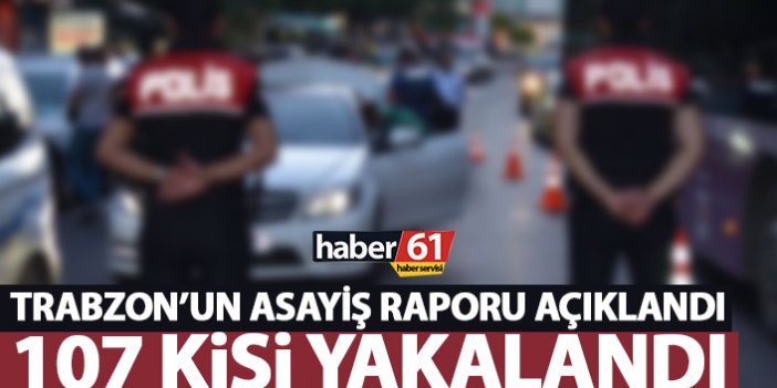 Trabzon’da 107 kişi yakalandı! Rapor yayınlandı