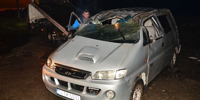 Samsun’da minibüs takla attı: 3 yaralı