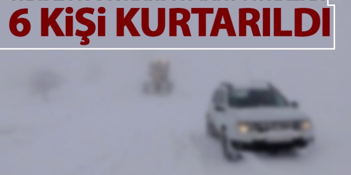 Trabzon'da karda mahsur kalan 6 kişi kurtarıldı