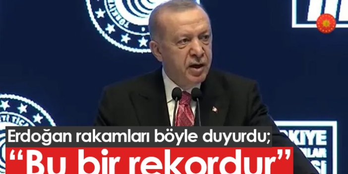 Erdoğan böyle duyurdu: Bu bir rekor