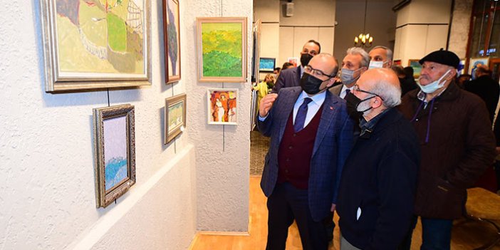 Trabzonlu 80 yaşındaki ressam eserlerini sergiledi