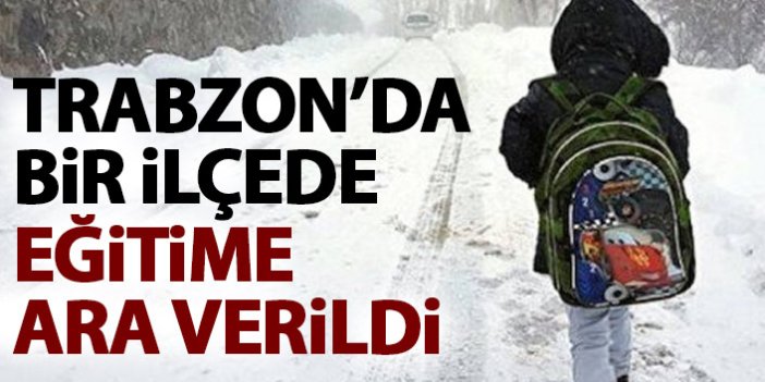 Trabzon'da bir ilçede eğitime kar arası!