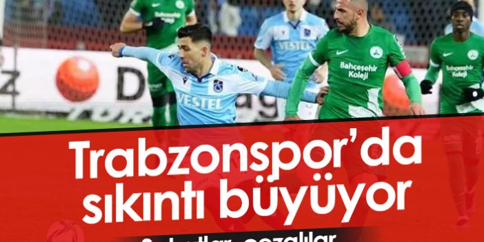 Trabzonspor'da sıkıntı büyüyor! Cezalılar sakatlar...