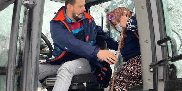 Trabzon'da hasta kadın için seferberlik! İş Makinesi ile evinden alındı