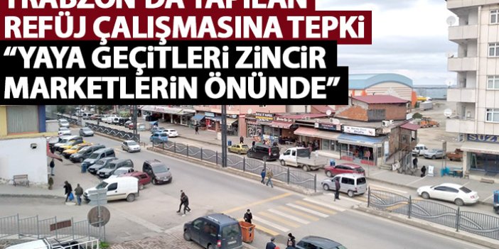 Trabzon'da yapılan orta refüj çalışmasına tepki!