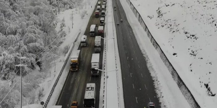 Ankara-Samsun yolunda kilometrelerce tır konvoyu