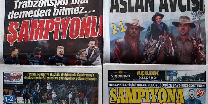 Trabzon basınında şampiyonluk sesleri