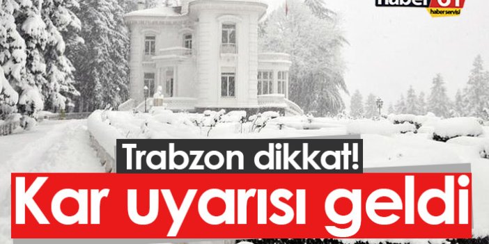 Dikkat! Trabzon'a kar uyarısı