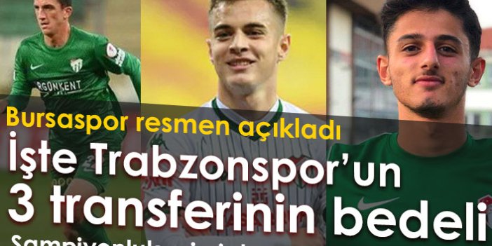 Bursaspor Trabzonspor'un transferlerinin maliyetini açıkladı!