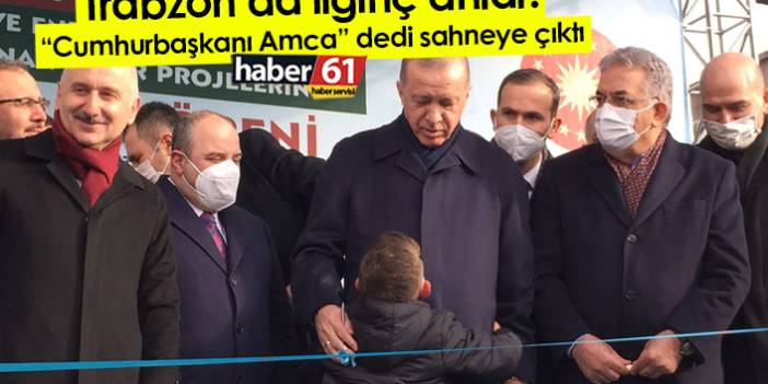 Trabzon’da ilginç anlar! “Cumhurbaşkanı Amca” dedi sahneye çıktı