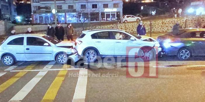 Trabzon’un Söğütlü mahallesinde zincirleme kaza! 6 araç birbirine girdi