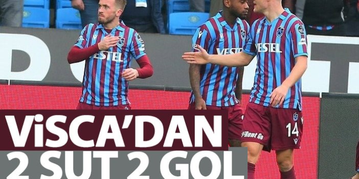 Trabzonspor'un yıldızı Visca'nın 2 şutu da gol oldu