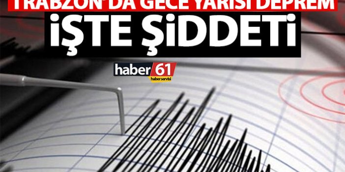 Trabzon'da gece yarısı deprem! İşte şiddeti