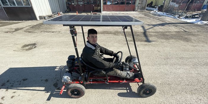 Bayburt'ta lise öğrencisi güneş enerjili araç tasarladı