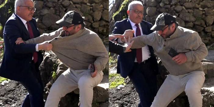 Trabzon'da Belediye başkanı basına bilgi veren mağdur vatandaşın yakasına yapıştı