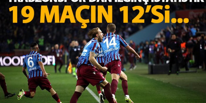 Trabzonspor'dan ilginç istatistik! 19 maçın 12'si...