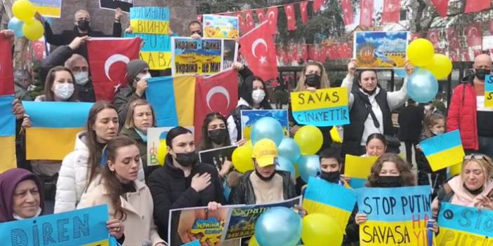 Trabzon’da Rusya protestosu! "Bağımsızlık ve hayatta kalma mücadelesi"