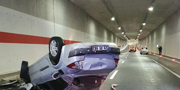 Torul Tüneli'nde kaza! 200 metre sürüklendi...