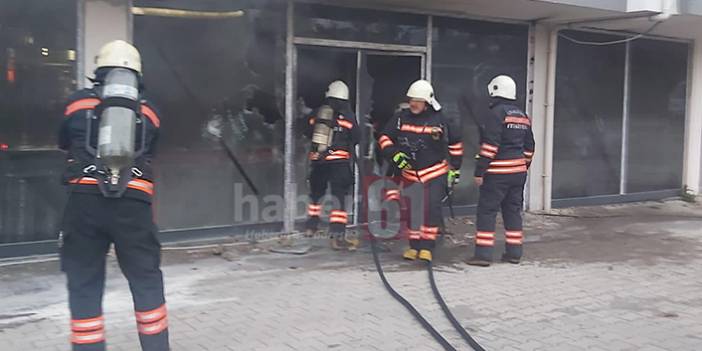 Trabzon’da 7 katlı apartmanın deposunda yangın çıktı.