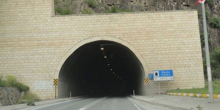 Trabzon'da Maçka Tüneli'nde çalışma